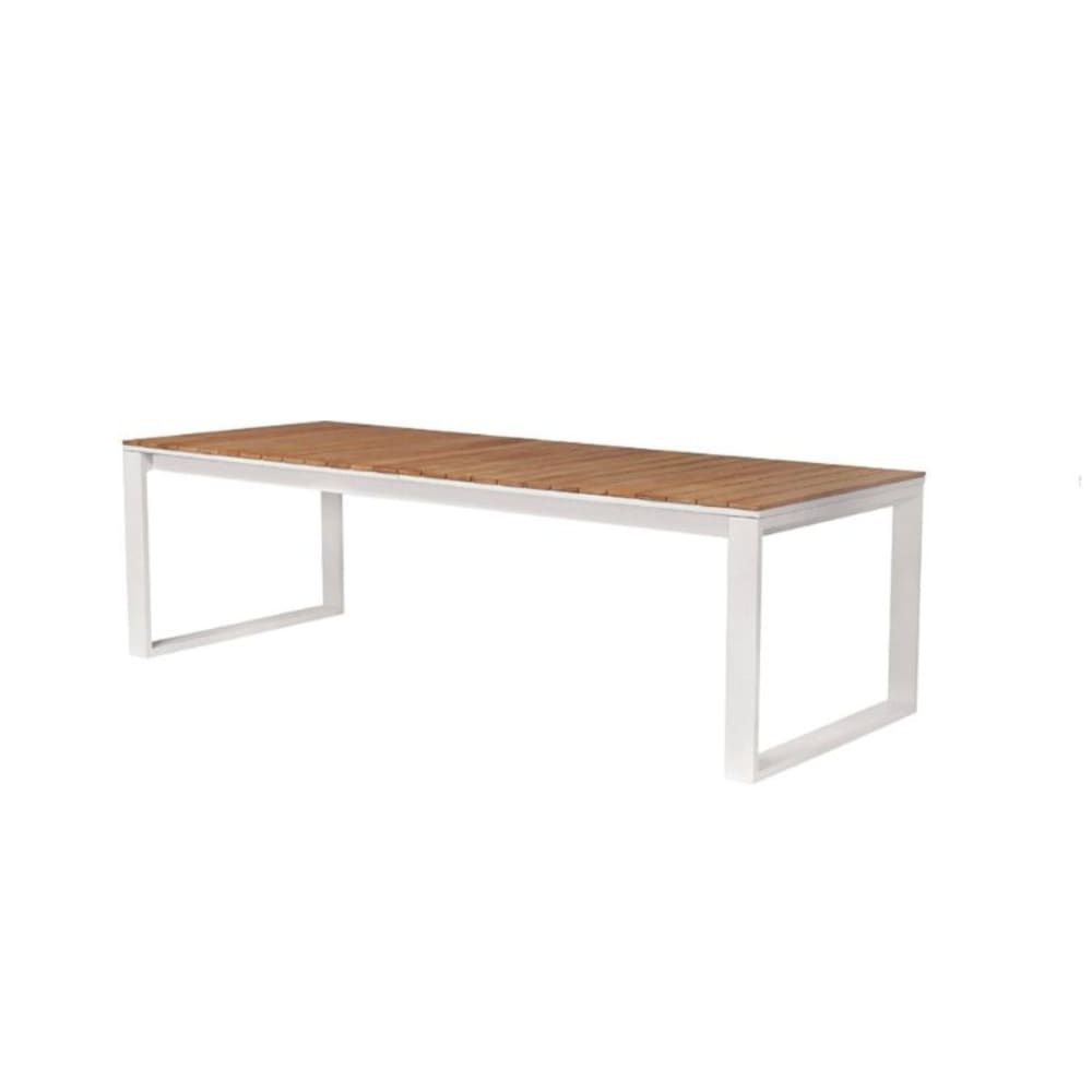 Au jardin de Chloé Table repas blanche L200 x P100 x H76,5 cm - Aluminium