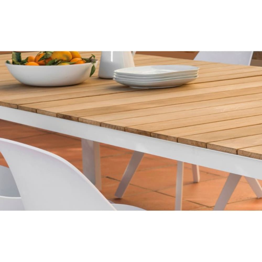 Table repas blanche L200 x P100 x H76,5 cm - Maisons du Monde