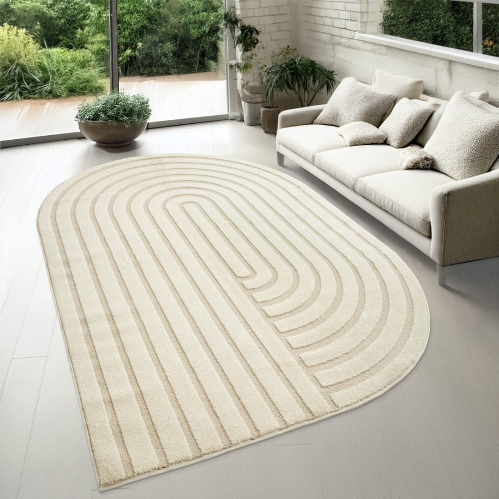 Tapis forme moderne bohème scandinave, crème, 200 x 290 cm — vue 3