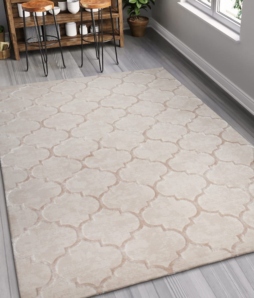 Tapis brillant style salon, beige, 140 x 200 cm — vue 3