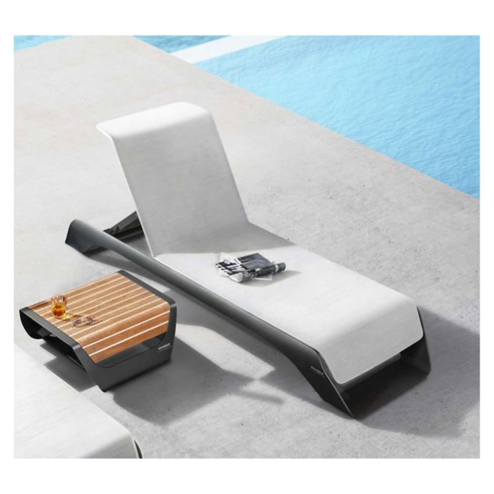Bain de soleil alu gris L220 x P76.5 x H87cm