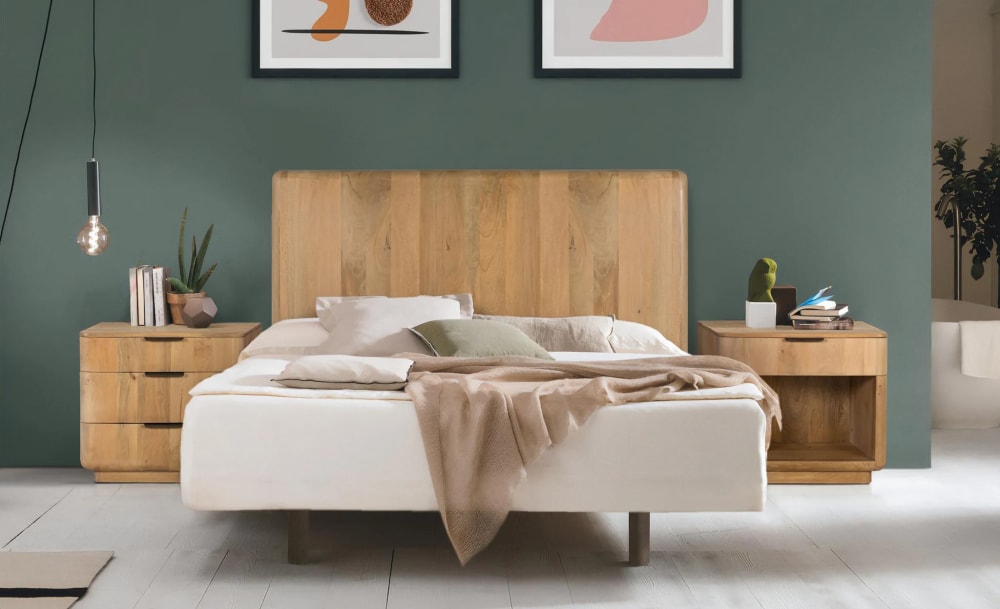 Kopfteil aus Mangoholz mit halbrunden Kanten - Maisons Du Monde