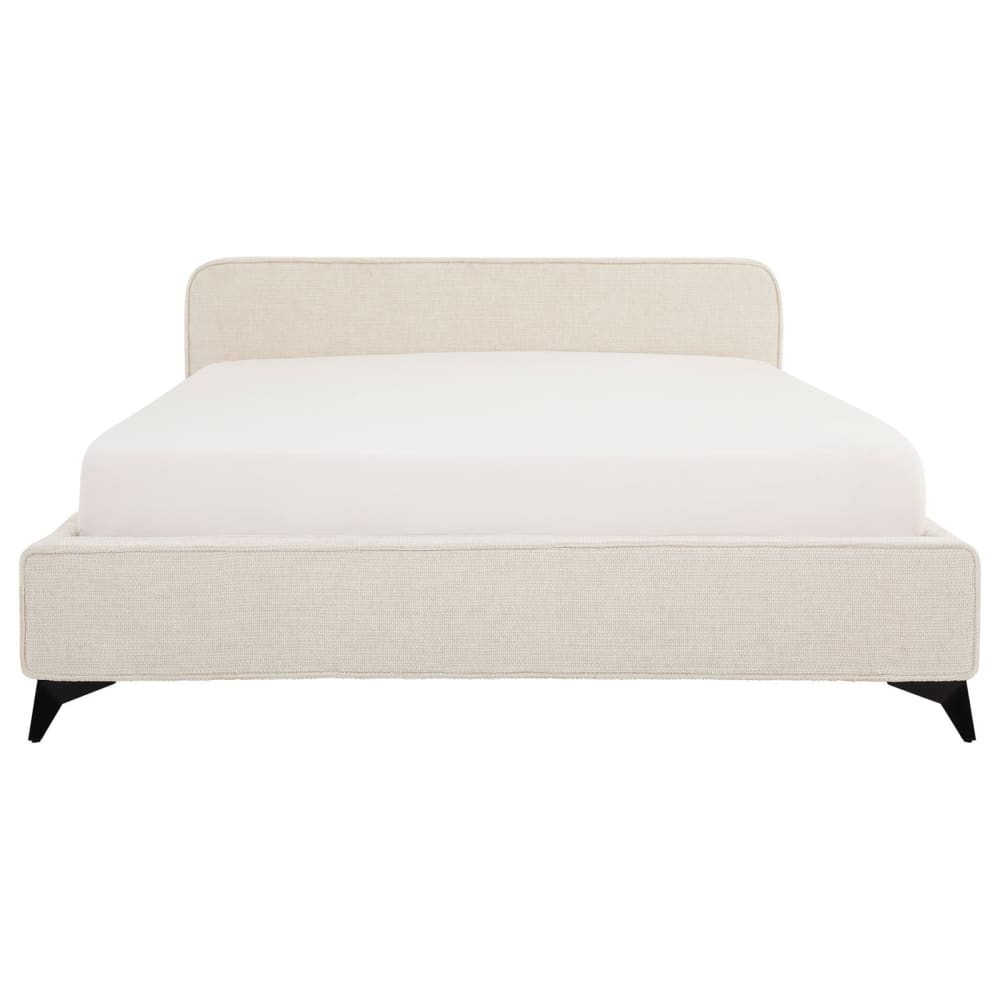 Lit double en tissu chenille, blanc, 140 x 190 cm