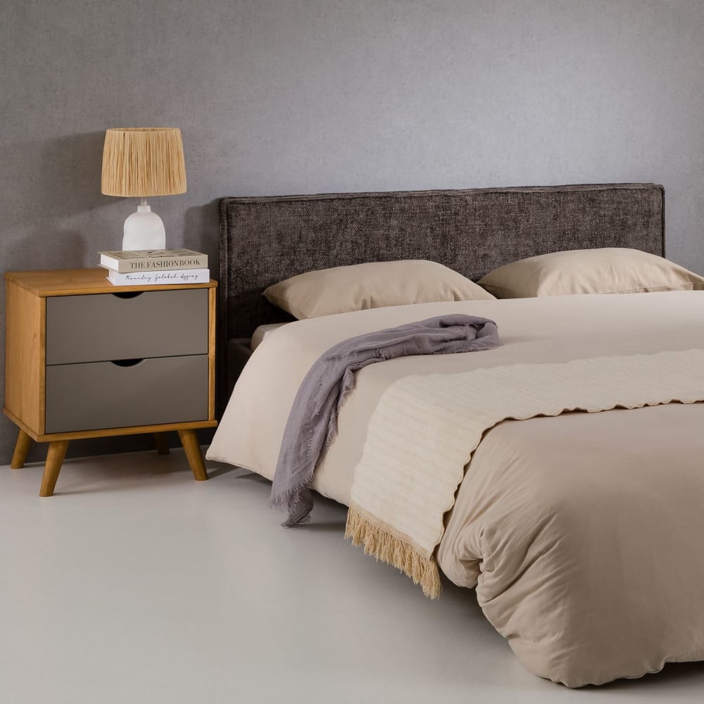 Kopfteil aus Chenille 120x190 cm, grau - Maisons Du Monde