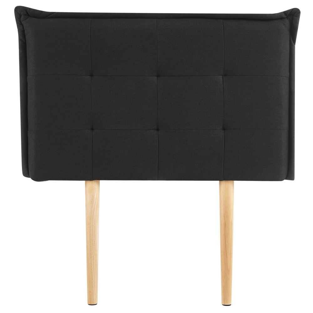 IDIMEX Kopfteil mit Holzbeinen 90x190 cm, schwarz style modern - Pes - Polyester