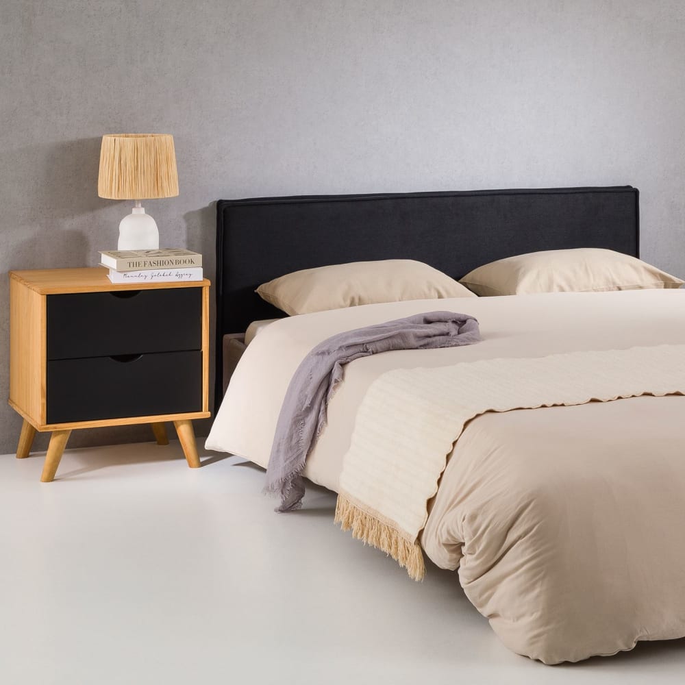 Kopfteil Melange-Optik 160x190 cm, schwarz - Maisons Du Monde