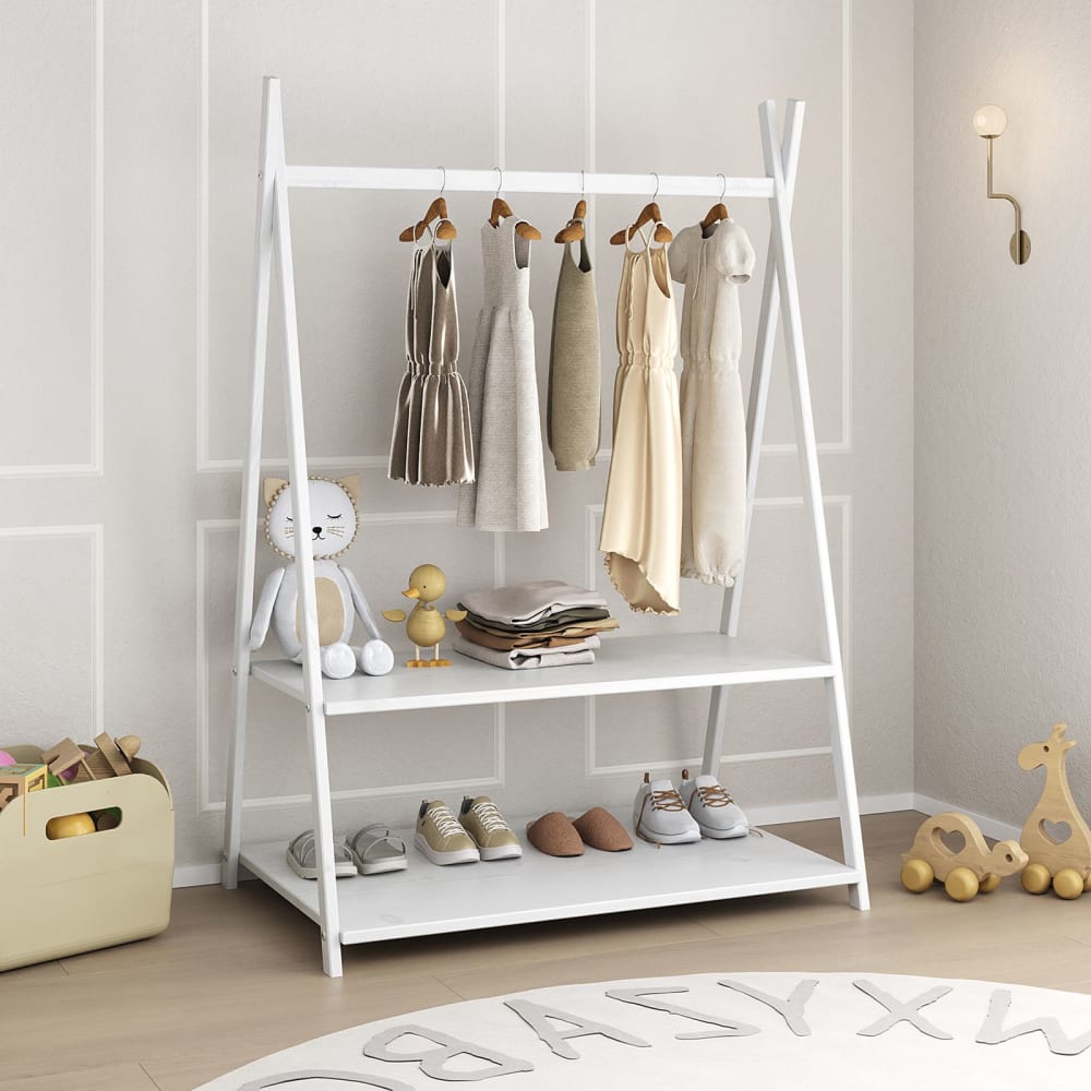 Kindergarderobe mit 2 Ablageböden, weiß - Maisons Du Monde