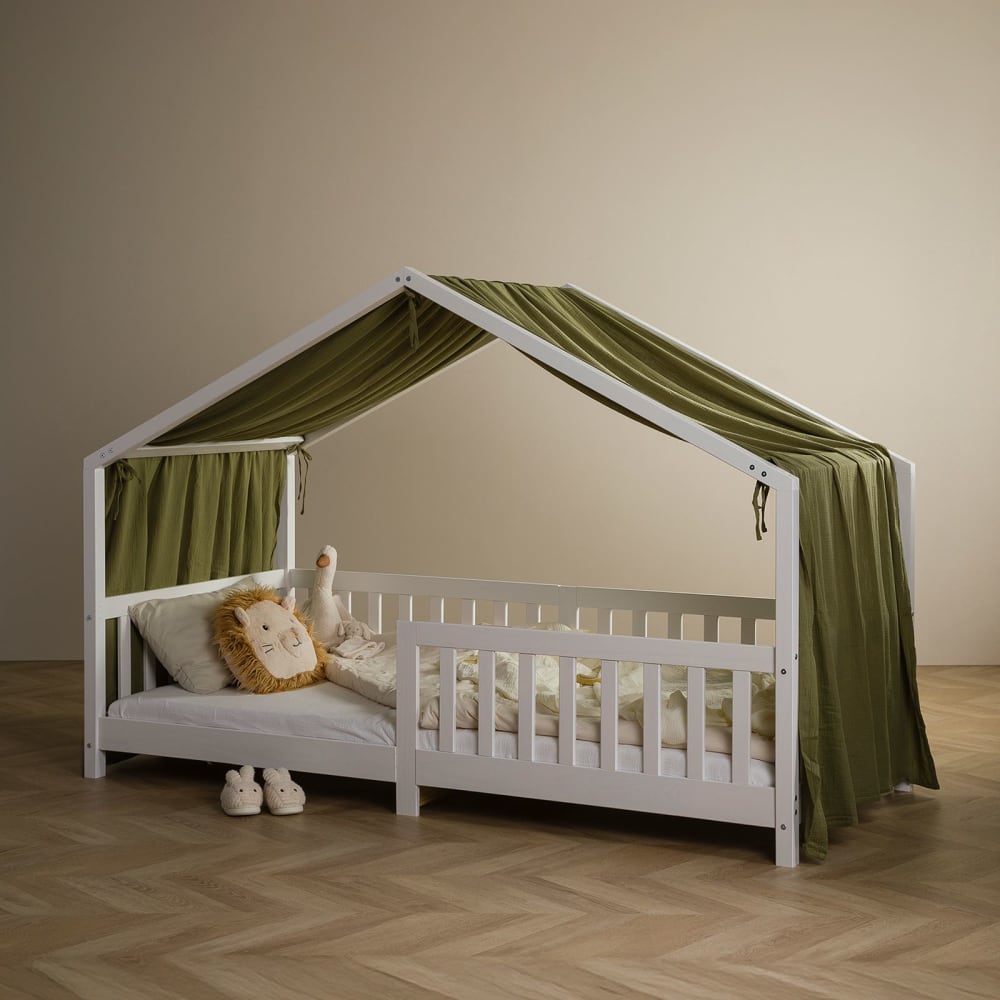 Hausbett-Himmel aus 100 % Baumwolle, dunkelgrün - Maisons Du