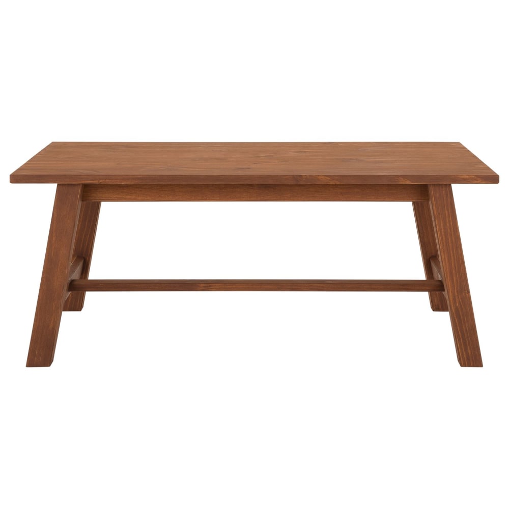Table basse rectangulaire en bois massif, brun foncé