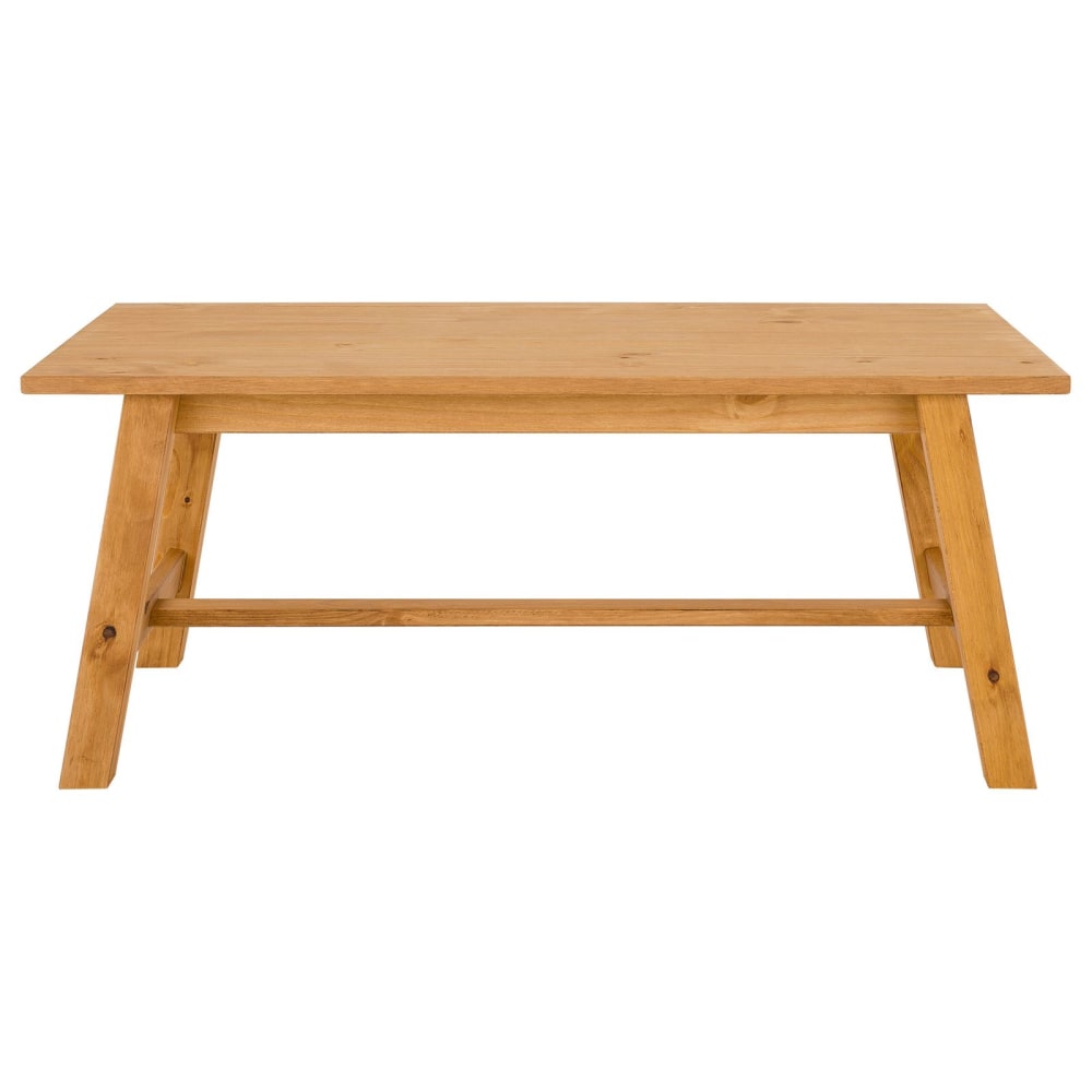 Table basse rectangulaire en bois massif, coloris naturel