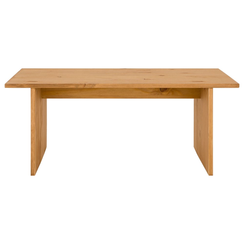 Table basse rectangulaire en bois massif, coloris naturel