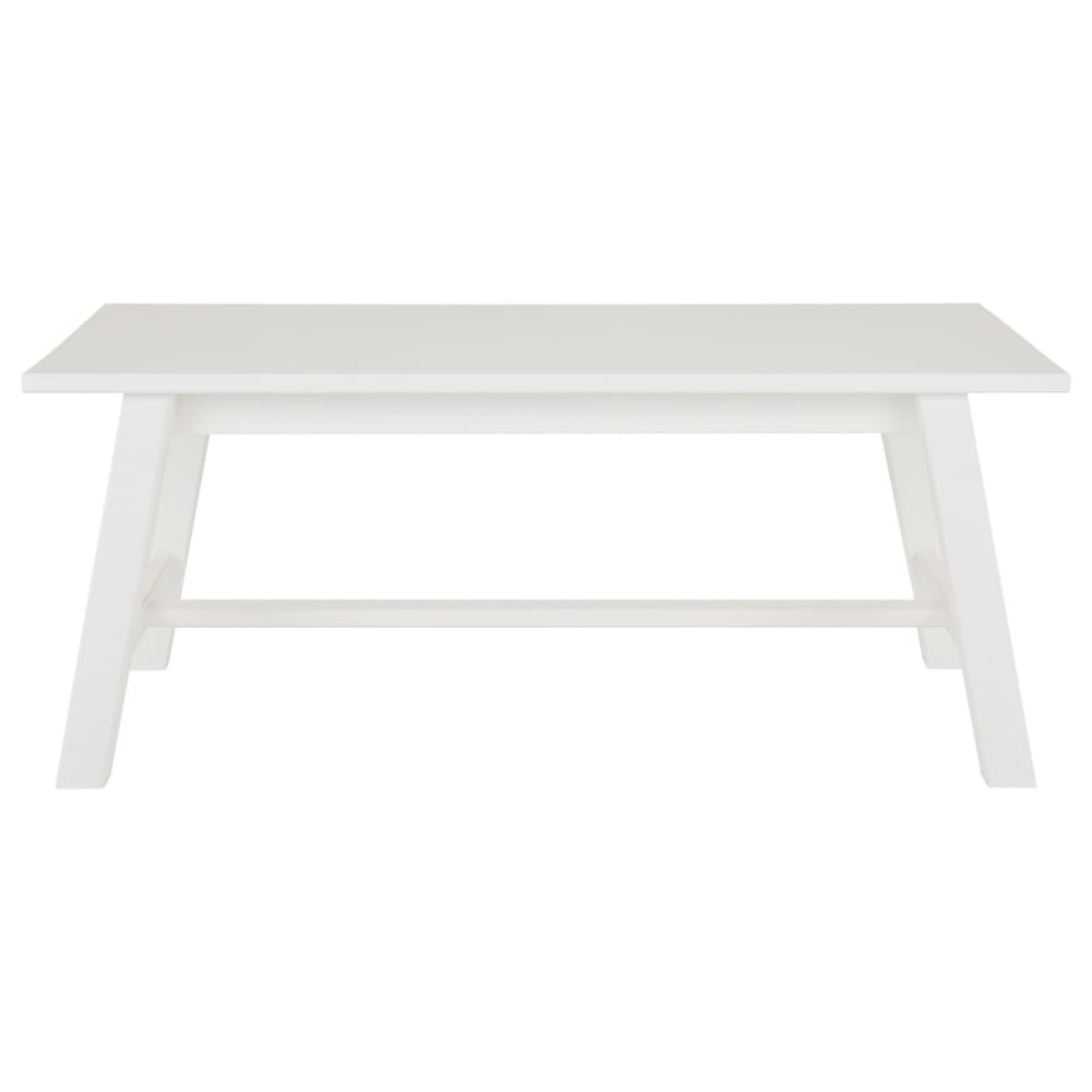 Table basse rectangulaire en bois massif, blanc