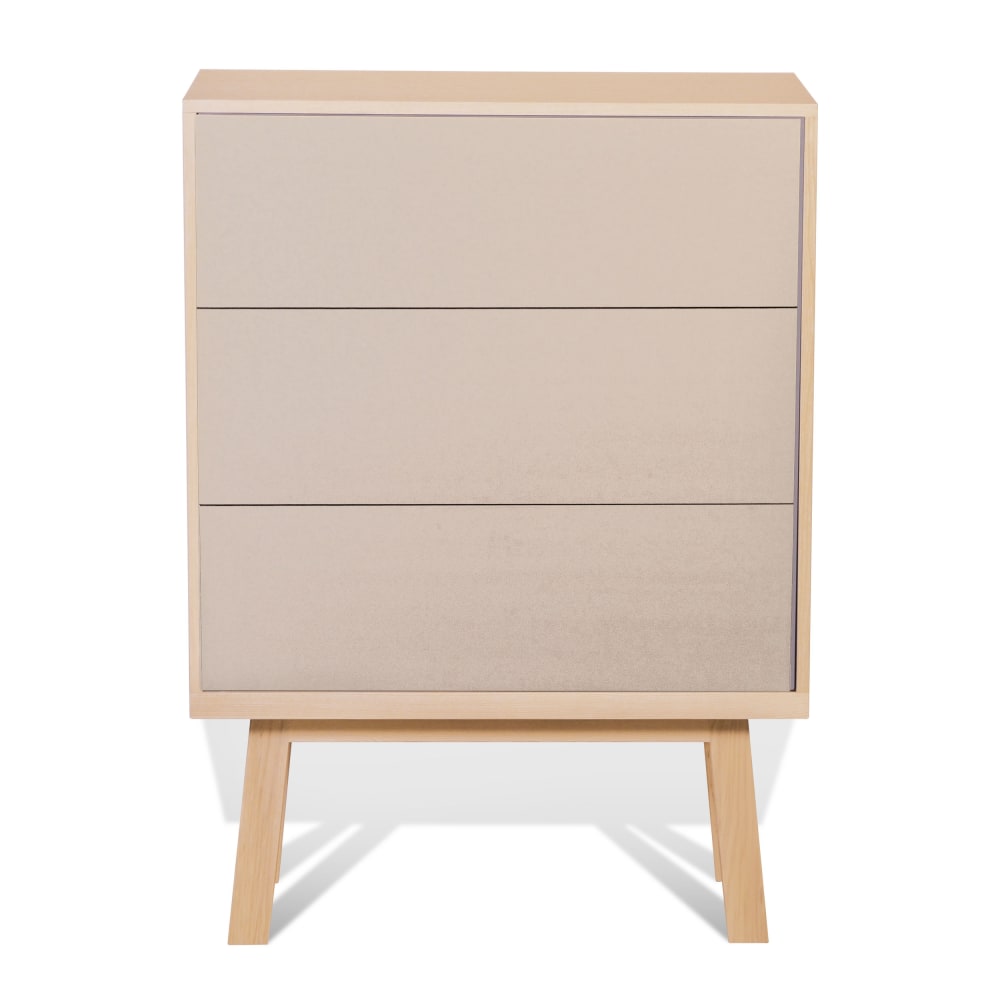 Commode 3 tiroirs de 90 cm de large, en frêne