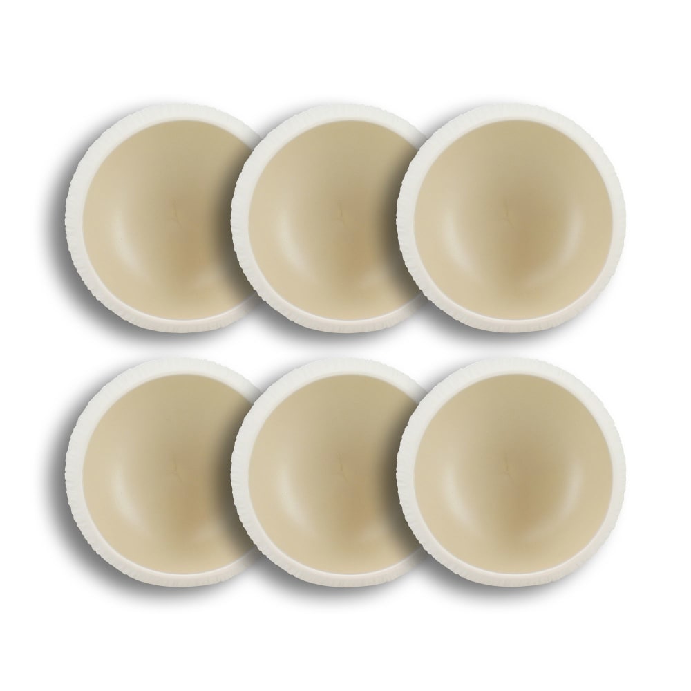Lot de 6 bols en porcelaine beige et blanc 10cm Lot de 6 bols en porcelaine beige et blanc 10cm