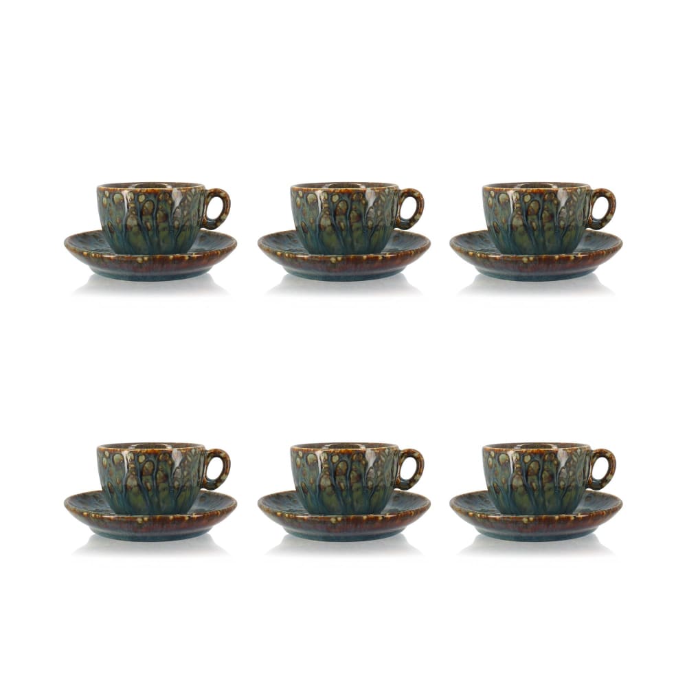 Lot de 6 tasses et soucoupes en porcelaine