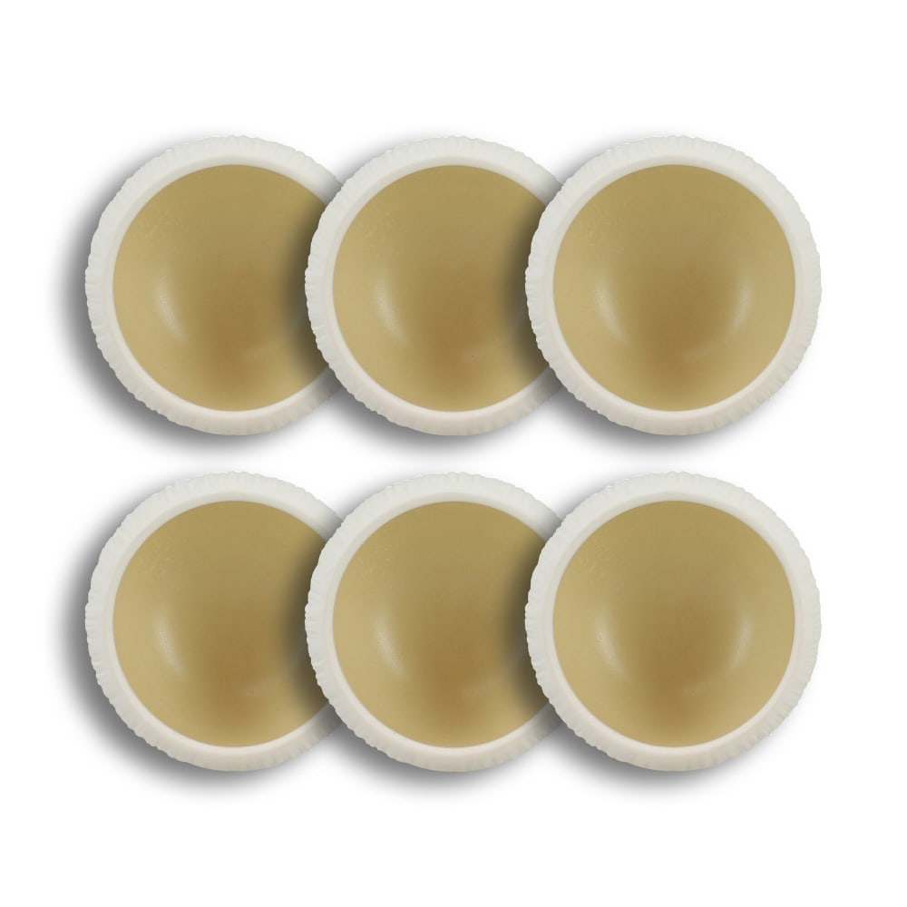 Lot de 6 bols en porcelaine beige et blanc 8cm Lot de 6 bols en porcelaine beige et blanc 8cm