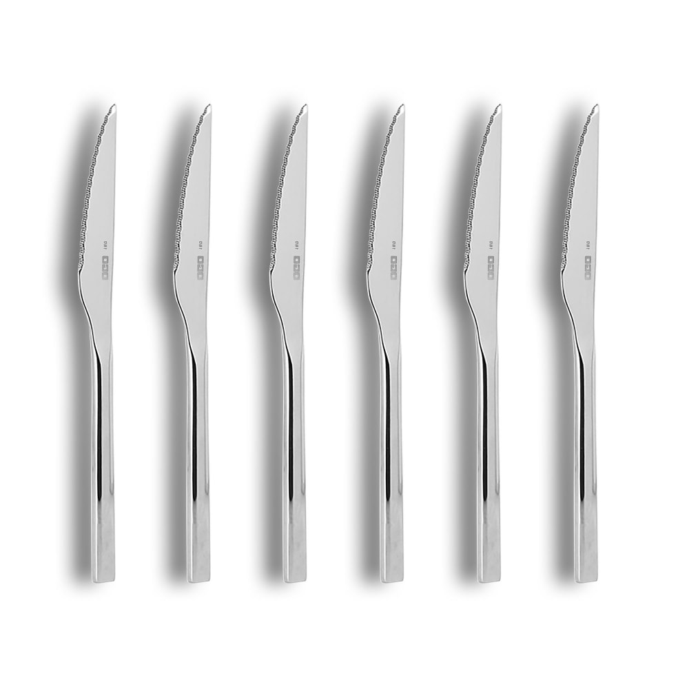 Lot de 6 couteaux à steak en acier inoxydable Lot de 6 couteaux à steak en acier inoxydable