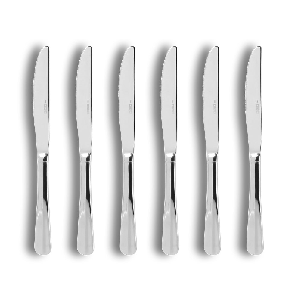 Lot de 6 couteaux de table en acier inoxydable