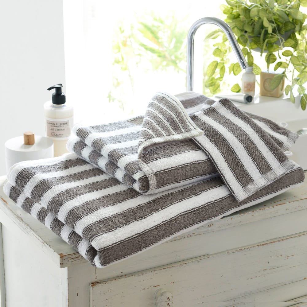 Lot de 2 gants de toilette en coton 500 g/m² gris 15x21 cm — vue 3