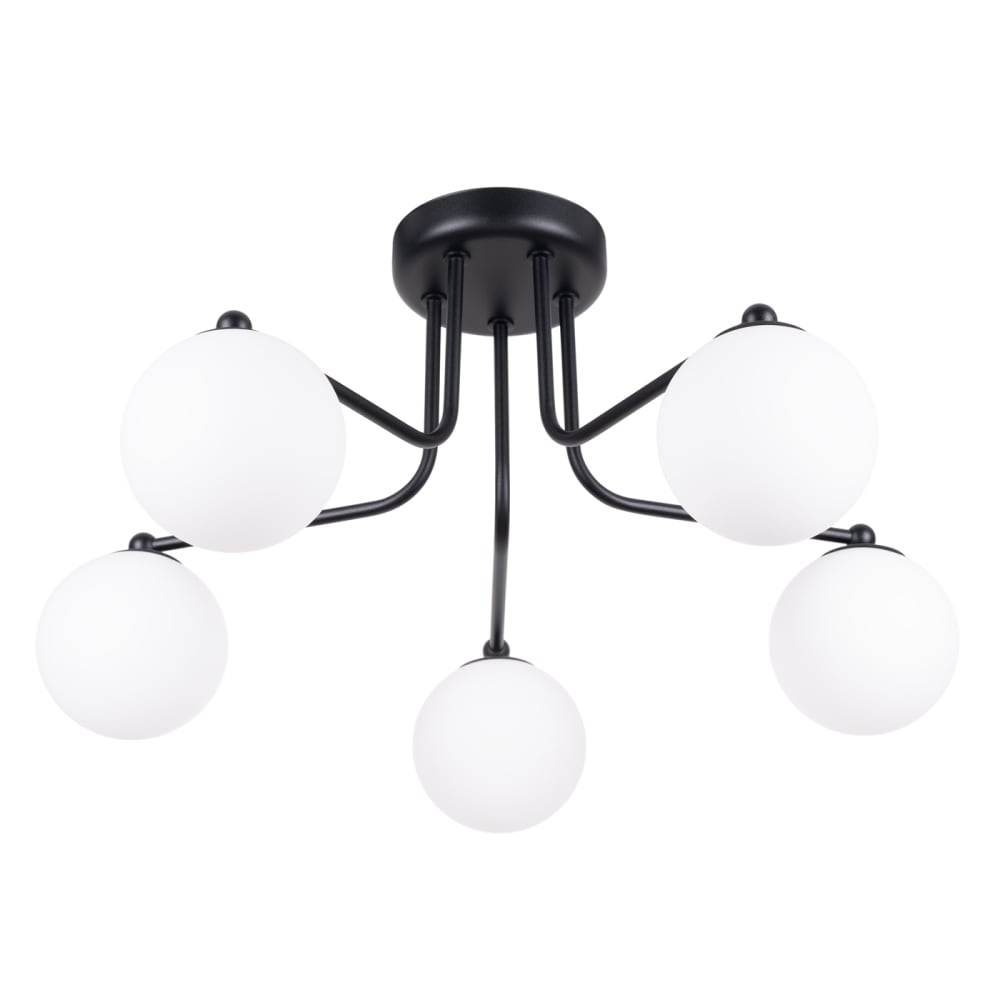 Sollux Lighting Kronleuchter aus Stahl/Glas in schwarz/weiß style classic chic - Stahl