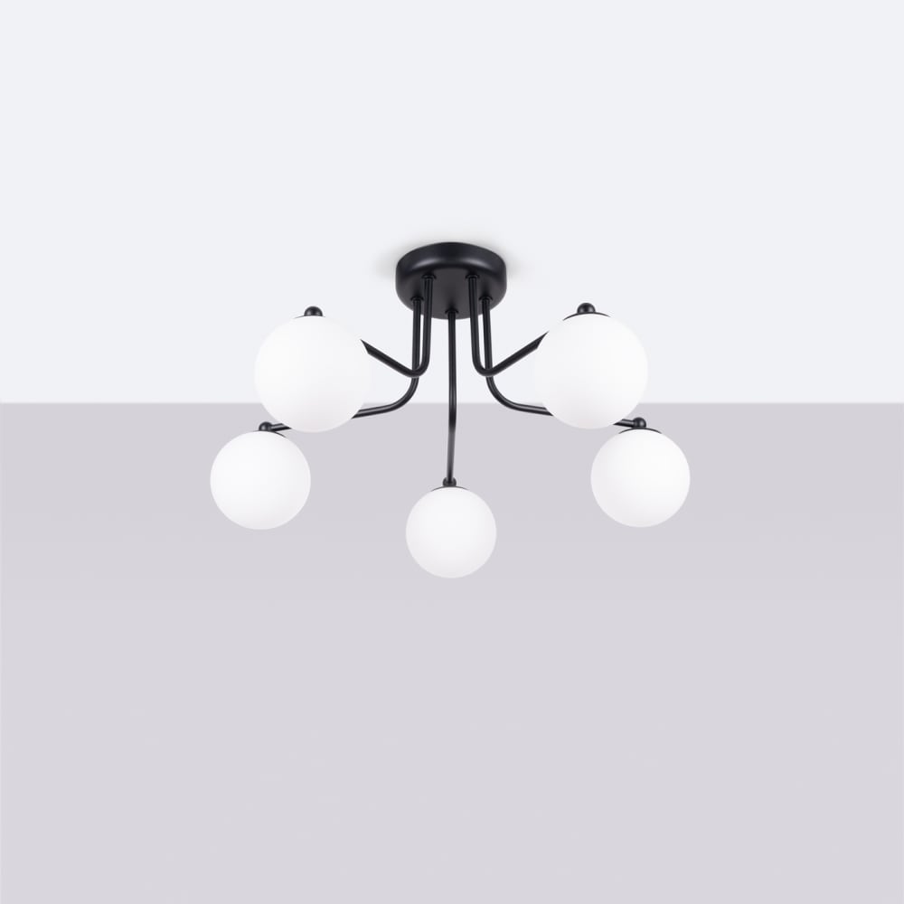 Lustre Acier Noir/Blanc G9 5 Astral — vue 3