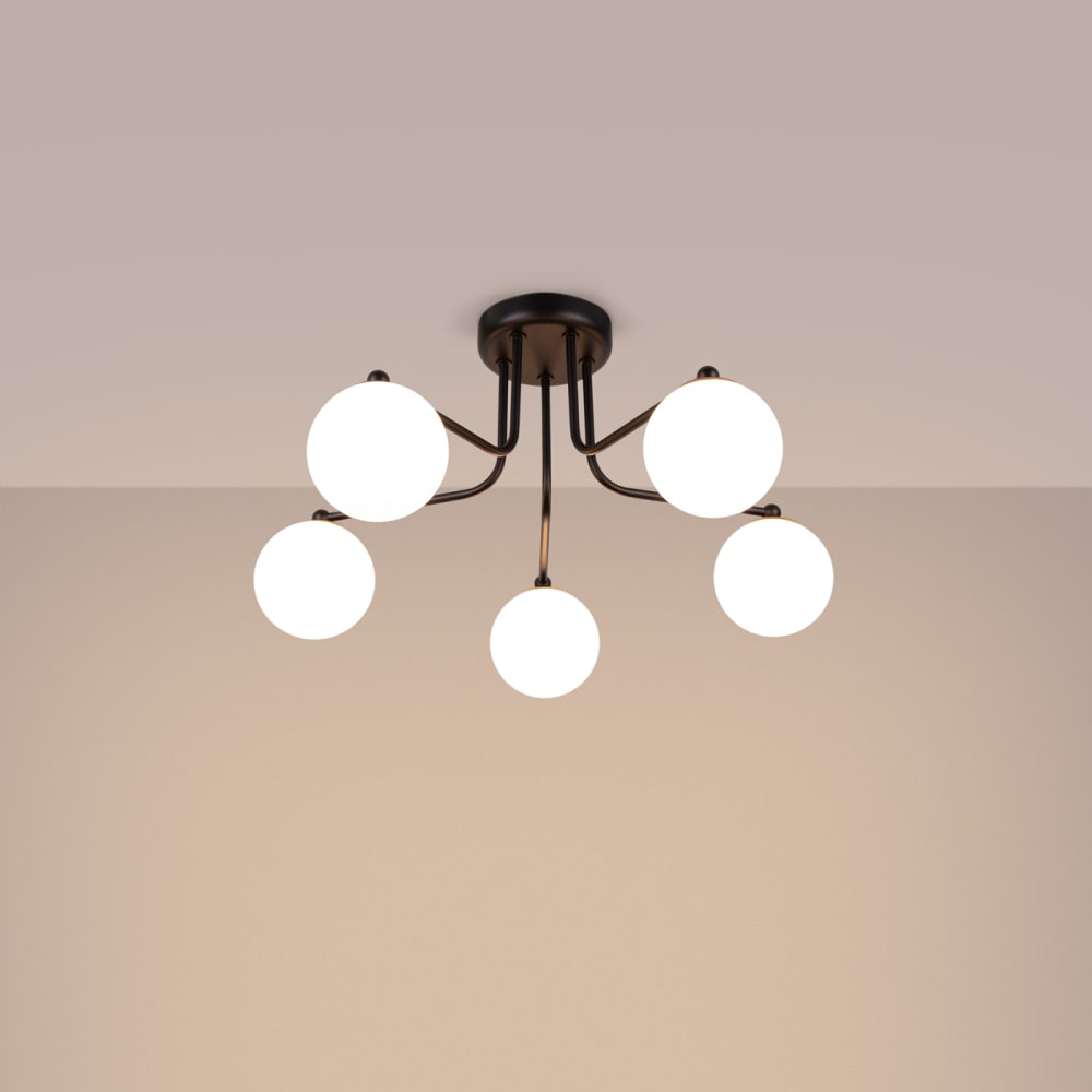 Lustre Acier Noir/Blanc G9 5 Astral — vue 4
