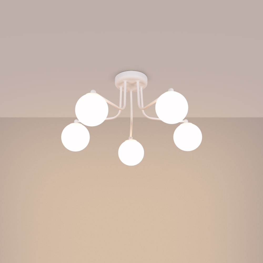 Lustre Acier Blanc G9 5 Astral — vue 4