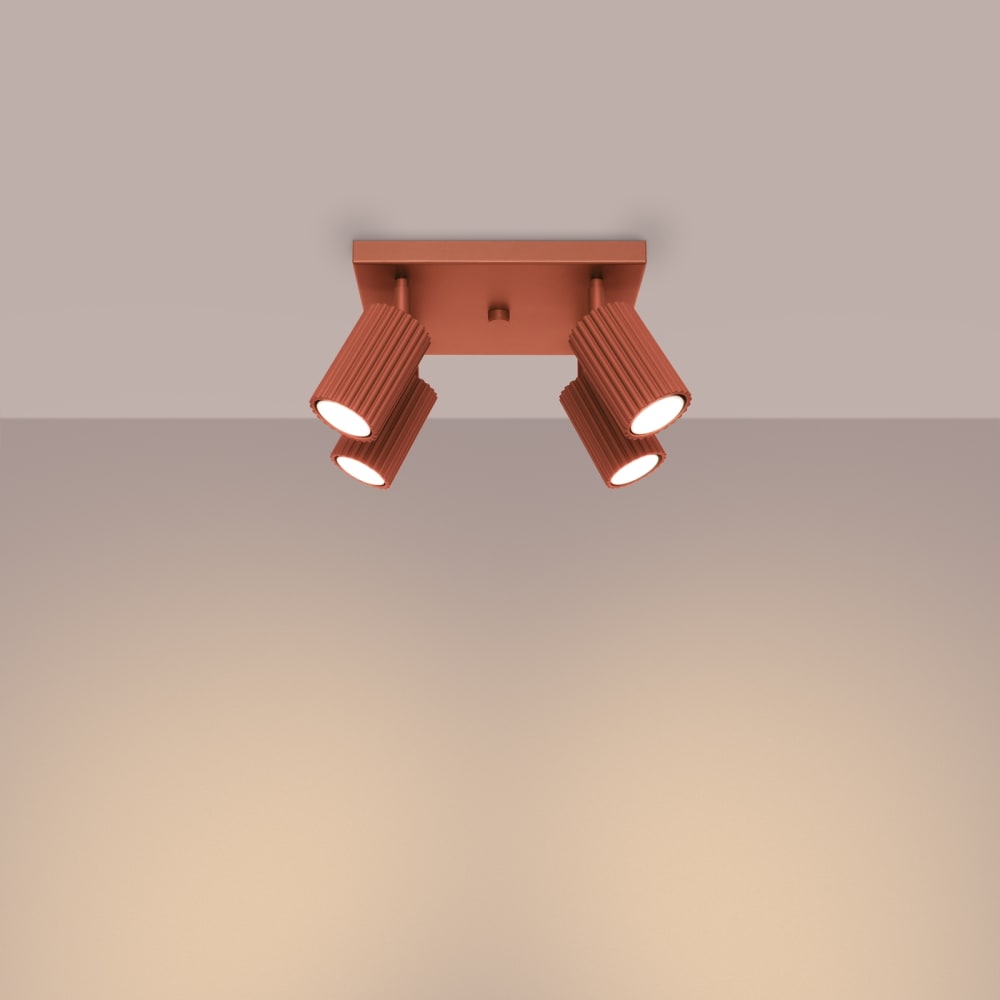 Plafonnier Aluminium Ocre Rouge GU10 4 Karbon — vue 4