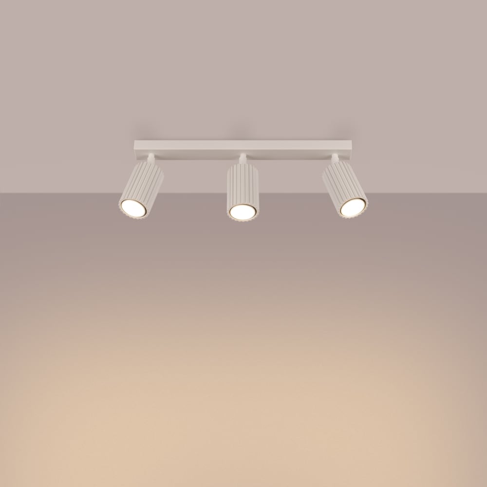 Plafonnier Aluminium Beige GU10 3 Karbon Line — vue 4