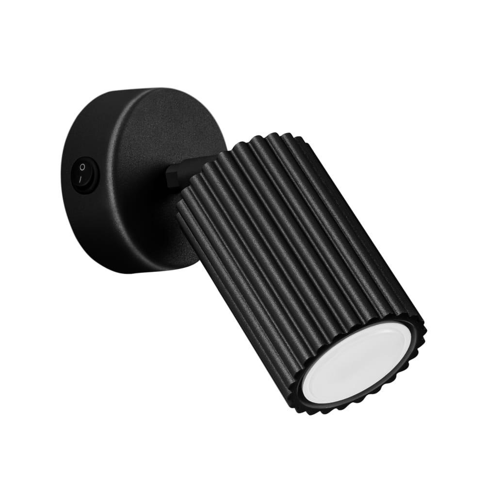 Applique aluminium noir H 16 cm