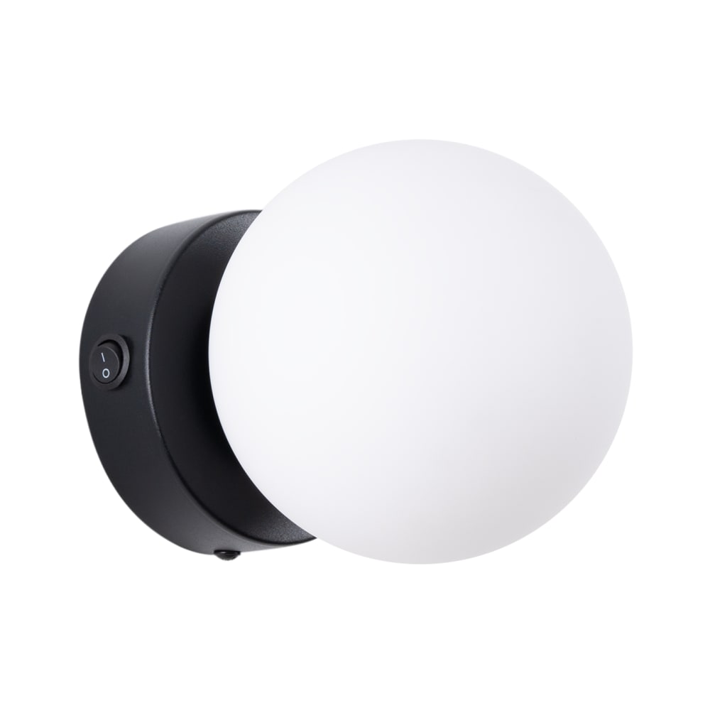 Sollux Lighting Wandleuchte aus Stahl/Glas in Schwarz style classic chic Schwarz Stahl
