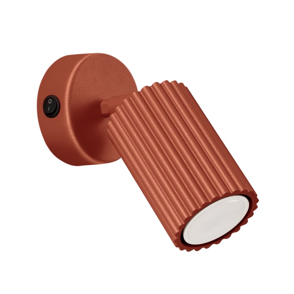 Applique aluminium ocre rouge H 16 cm