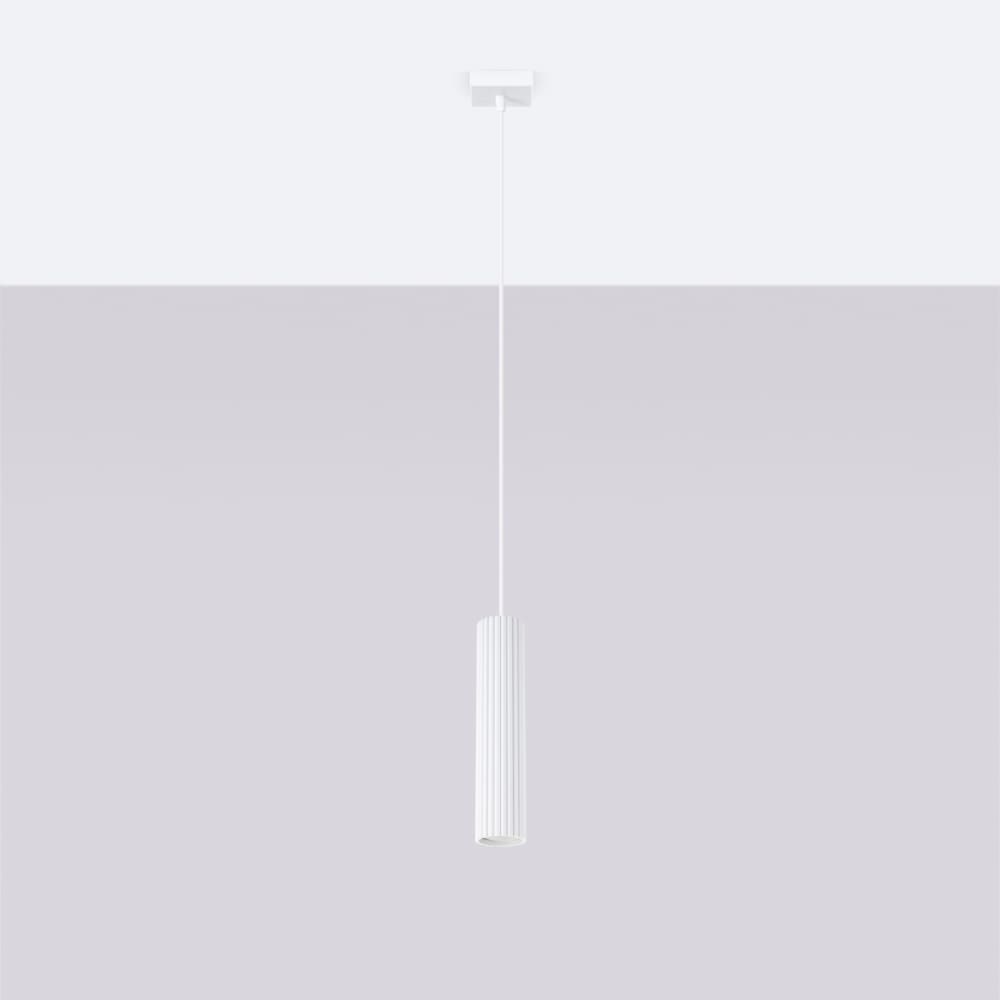 Suspension Aluminium Blanc GU10 1 Karbon — vue 3