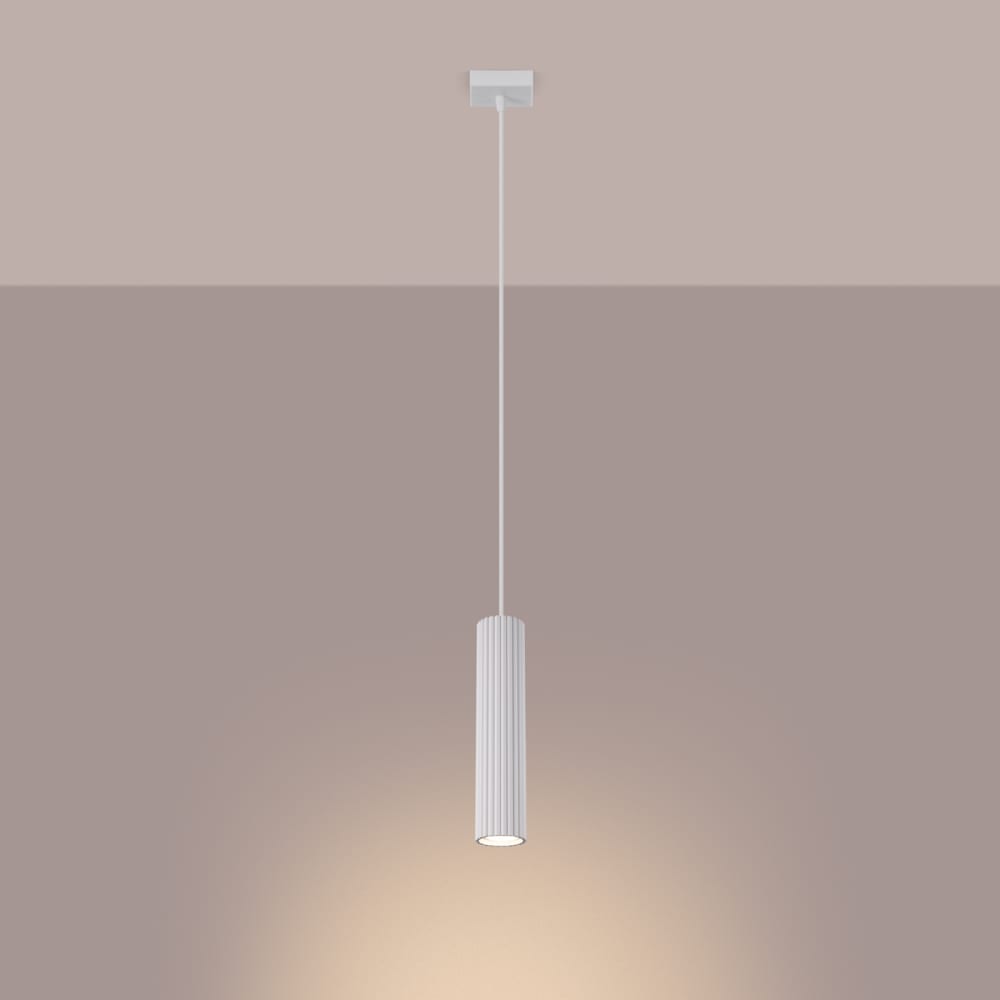 Suspension Aluminium Blanc GU10 1 Karbon — vue 4