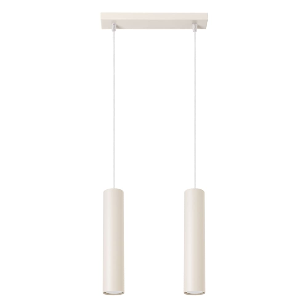 Lampe à suspension acier beige H 105 cm