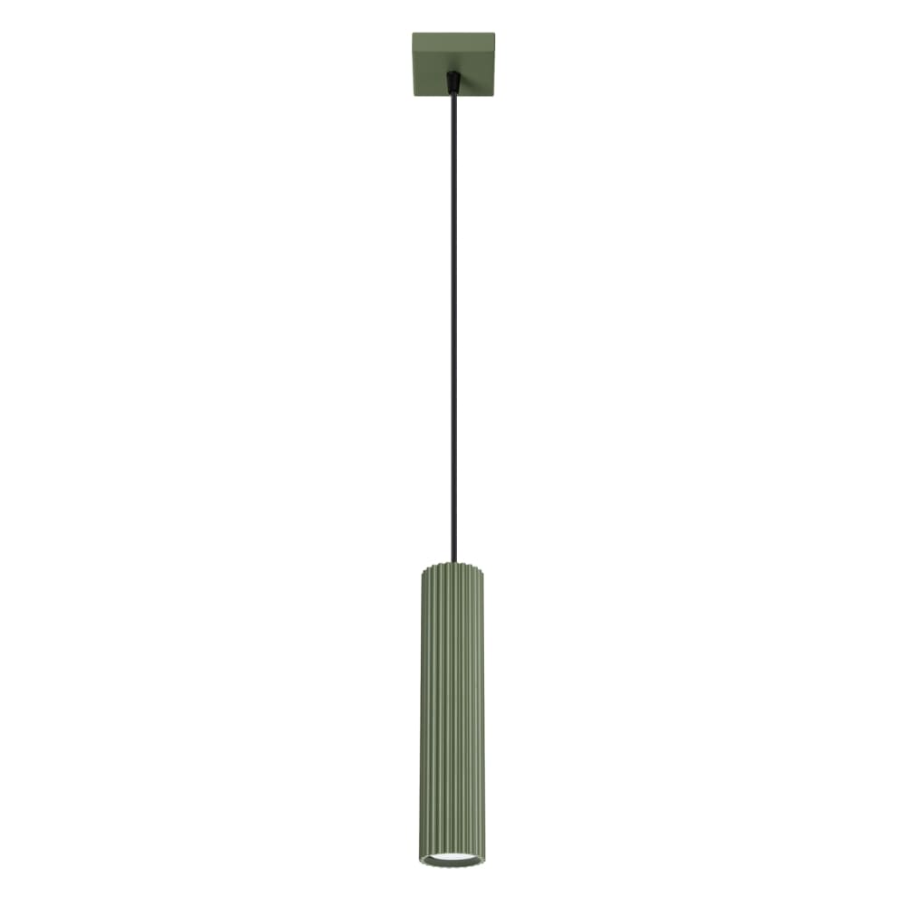Lampe à suspension aluminium vert H 118 cm