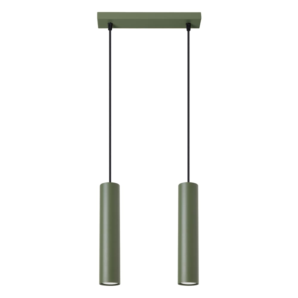 Lampe à suspension acier vert H 105 cm