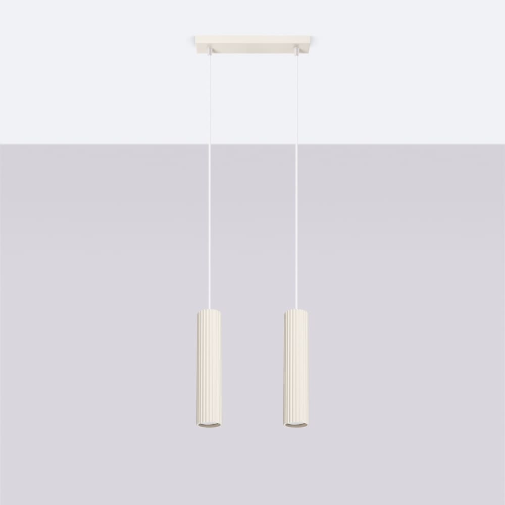 Suspension Aluminium Beige GU10 2 Karbon — vue 3