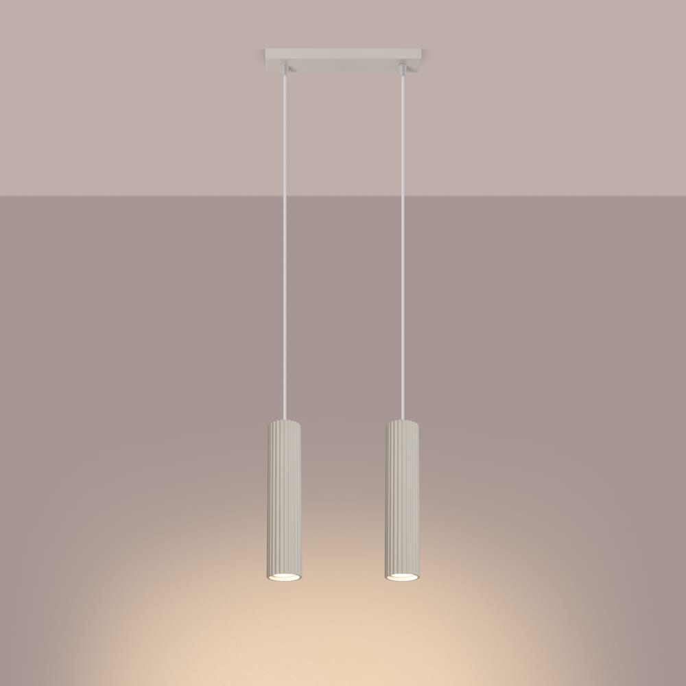 Suspension Aluminium Beige GU10 2 Karbon — vue 4