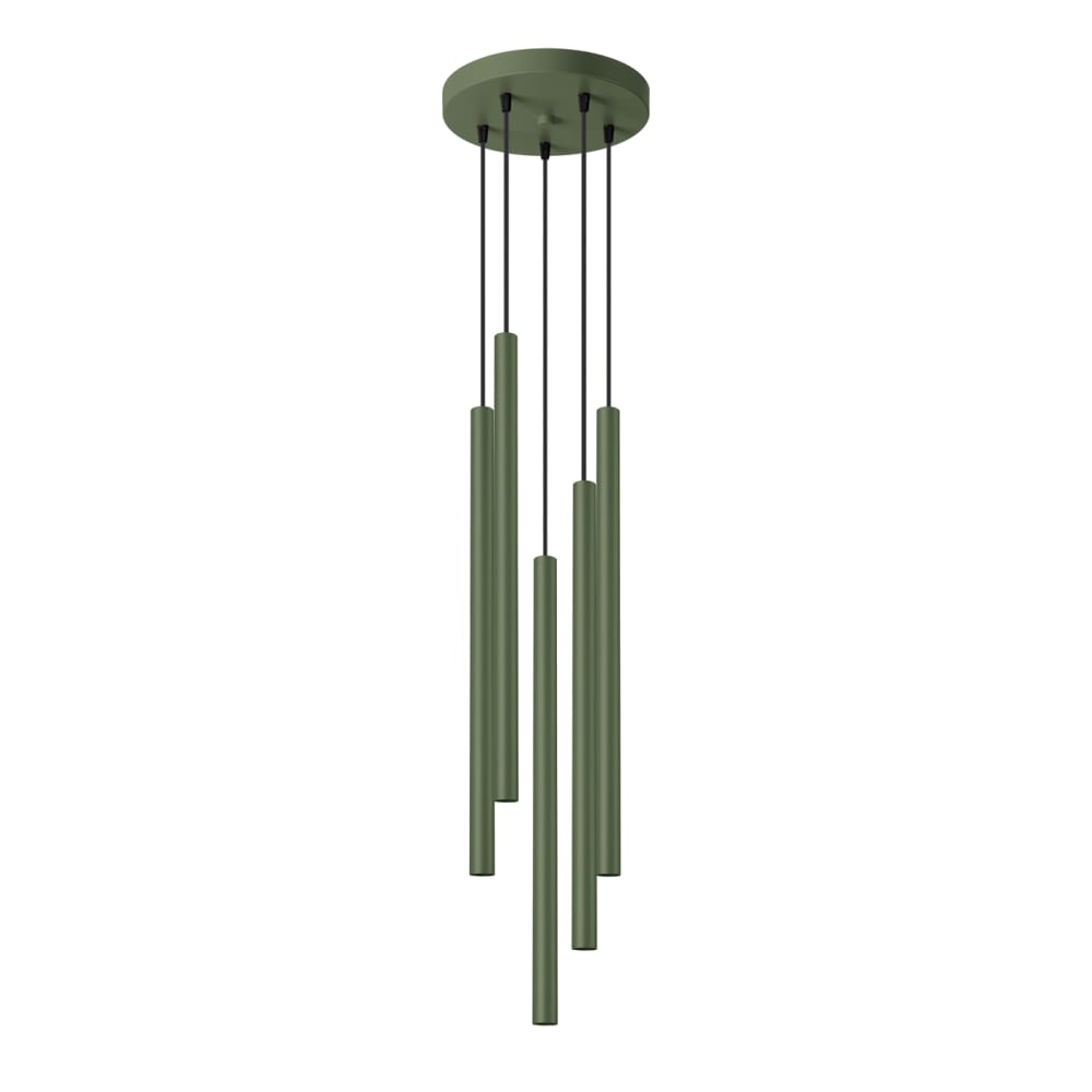 Lampe à suspension acier vert H 104 cm