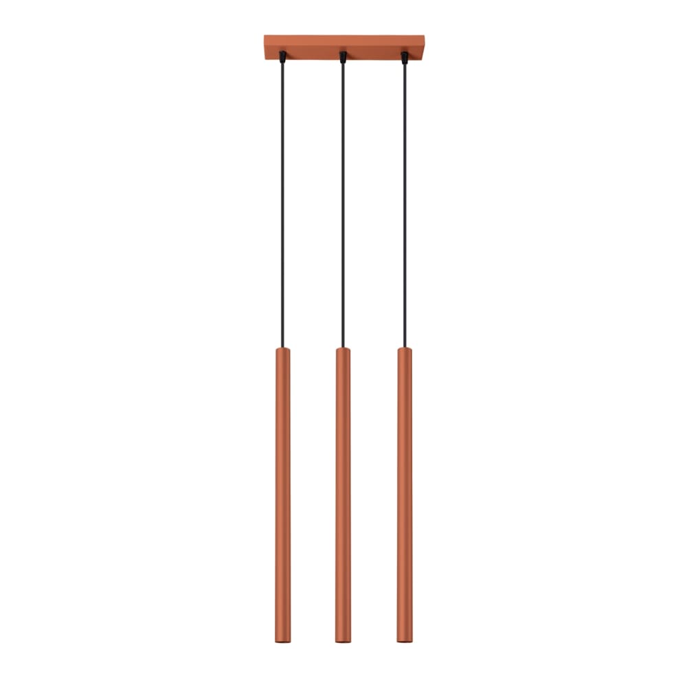 Lampe à suspension acier ocre rouge H 94 cm