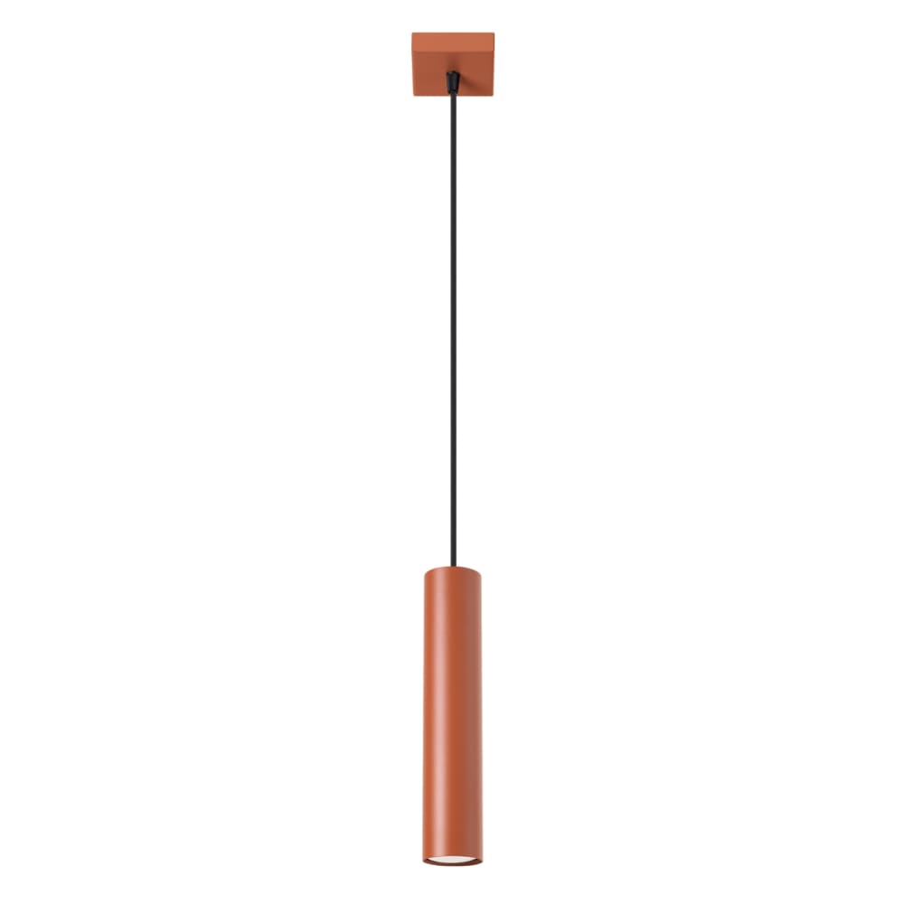 Lampe à suspension acier ocre rouge H 118 cm
