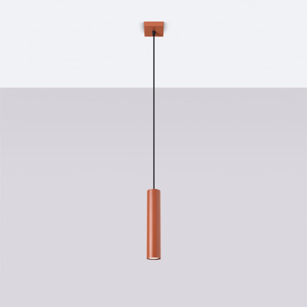 Suspension Acier Ocre Rouge GU10 1 Lagos — vue 3