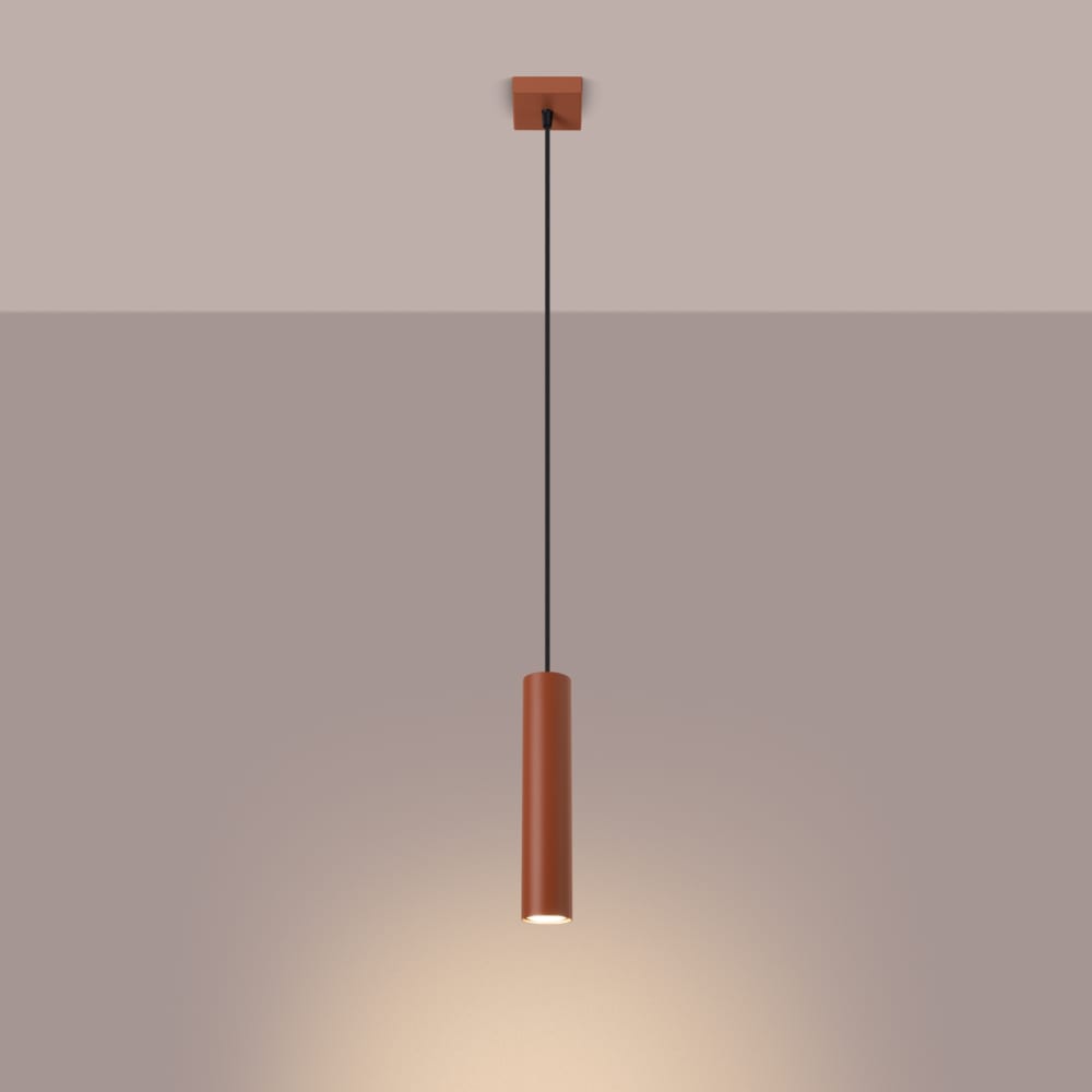 Suspension Acier Ocre Rouge GU10 1 Lagos — vue 4