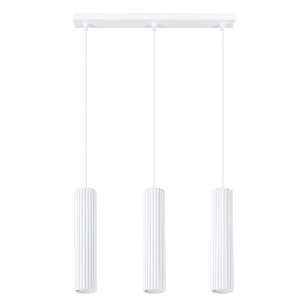 Lampe à suspension aluminium blanc H 98 cm