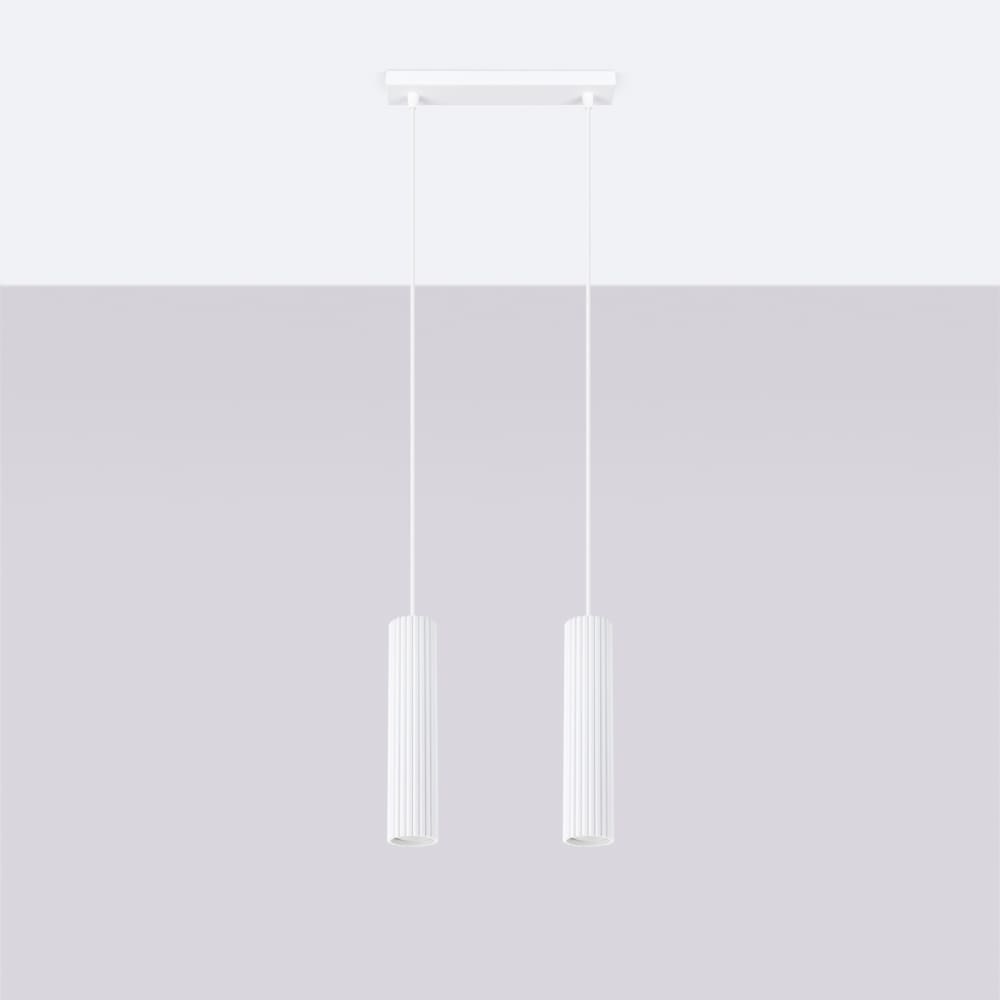 Suspension Aluminium Blanc GU10 2 Karbon — vue 3