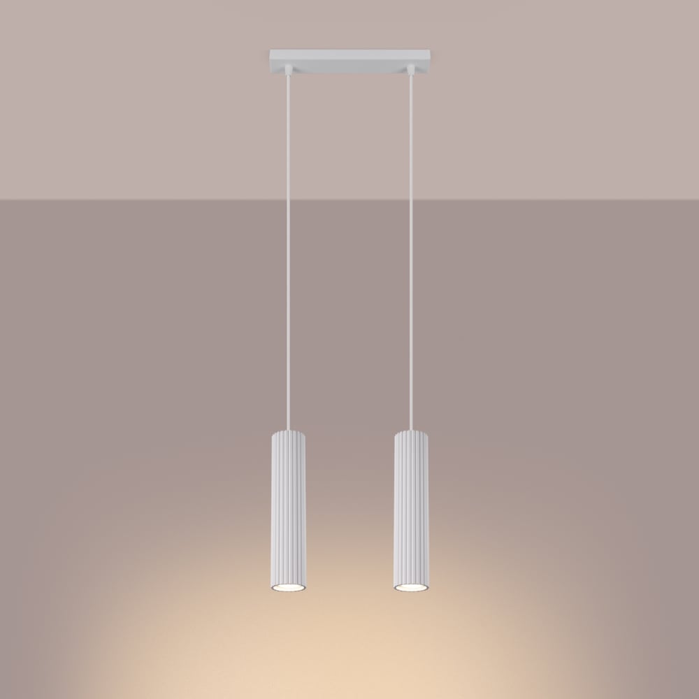 Suspension Aluminium Blanc GU10 2 Karbon — vue 4
