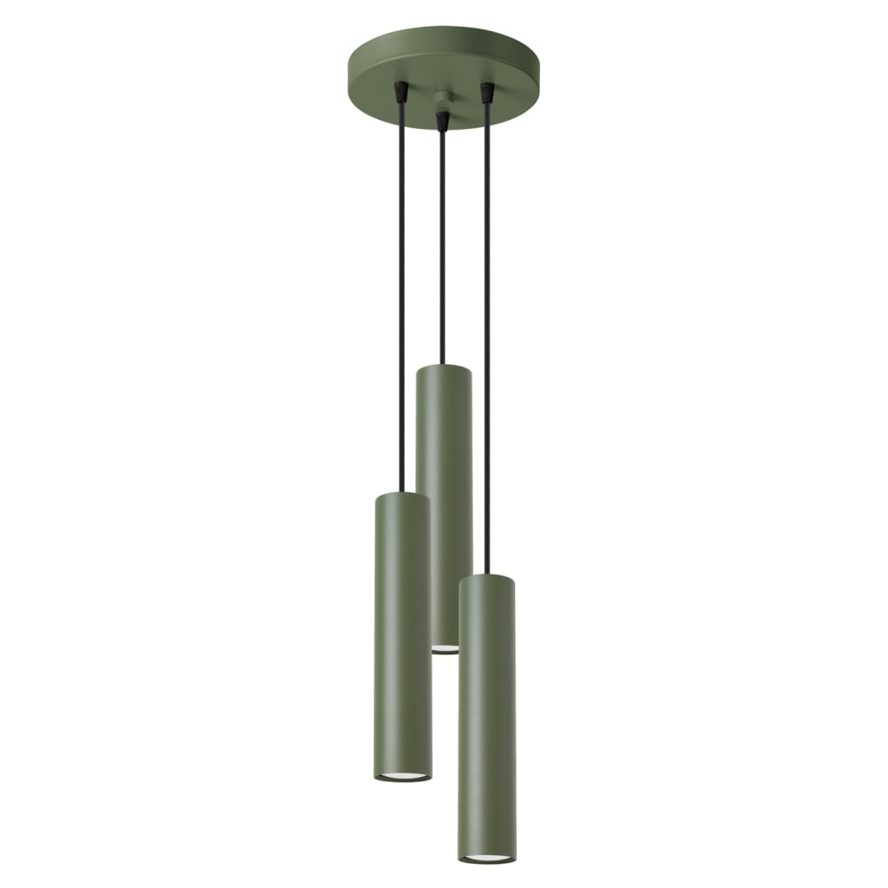 Lampe à suspension acier vert H 108 cm