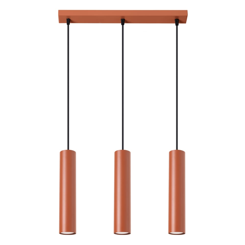 Lampe à suspension acier ocre rouge H 98 cm