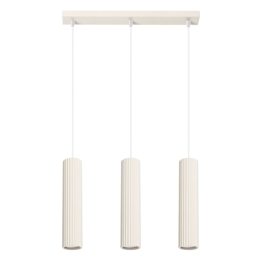 Lampe à suspension aluminium beige H 98 cm